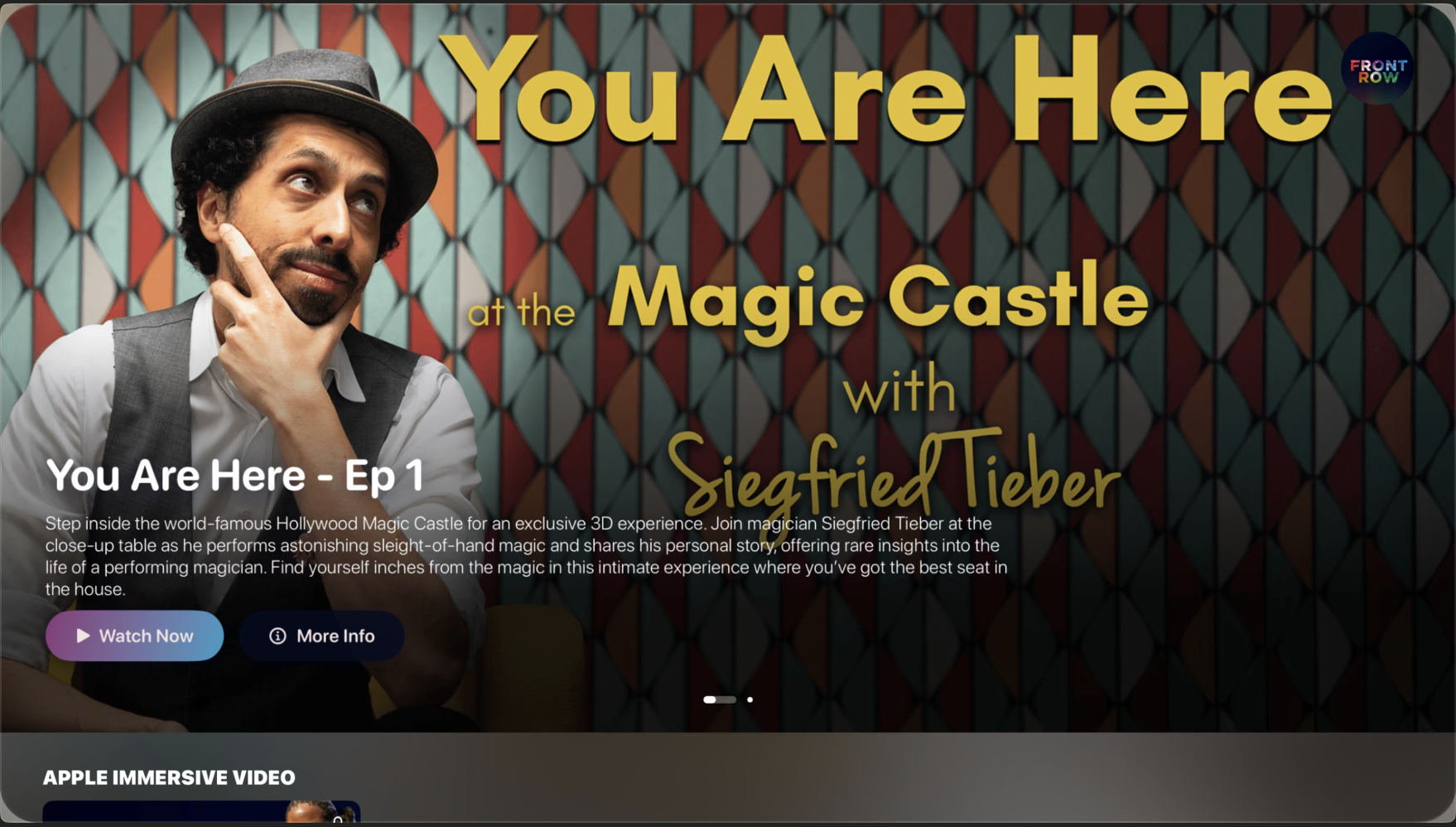 Front Row — visionOS App Launch